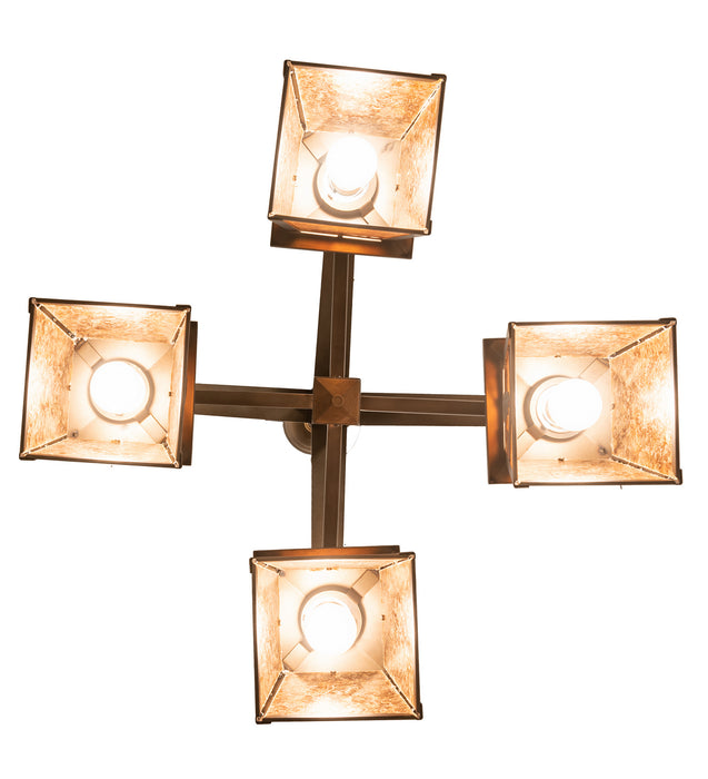 Meyda Tiffany 67987 Four Light Chandelier, Antique Copper