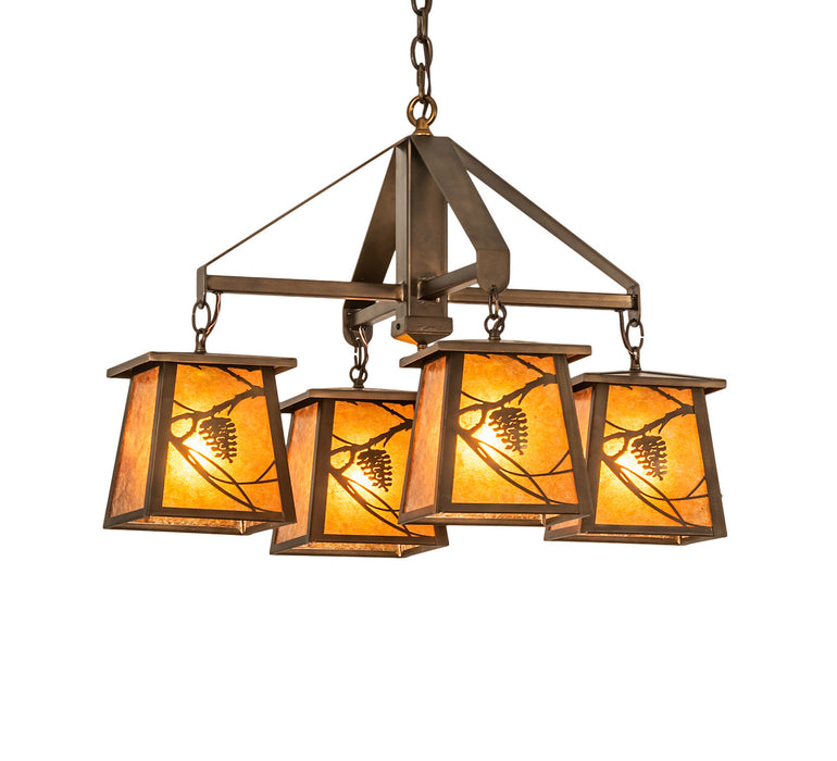 Meyda Tiffany 67987 Four Light Chandelier, Antique Copper