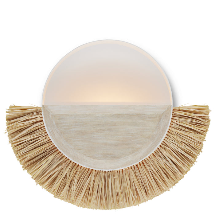 Currey and Company 5000-0204 One Light Wall Sconce, Sugar White/Sandstone/Natural