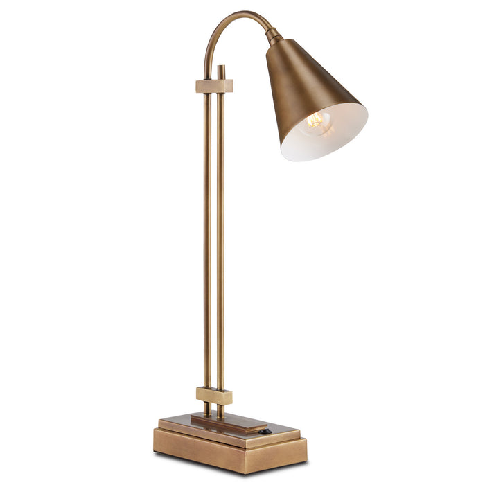 Currey and Company 6000-0782 One Light Desk Lamp, Antique Brass