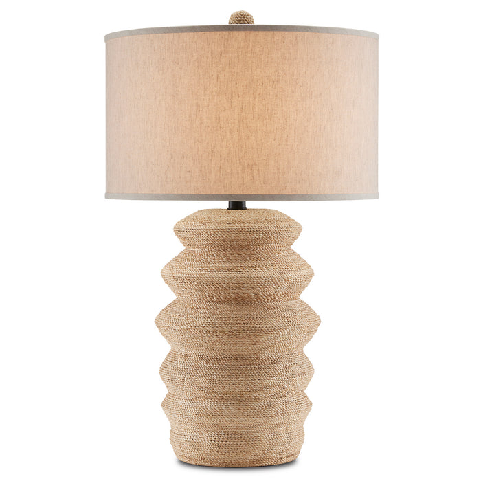 Currey and Company 6000-0798 One Light Table Lamp, Natural/Satin Black