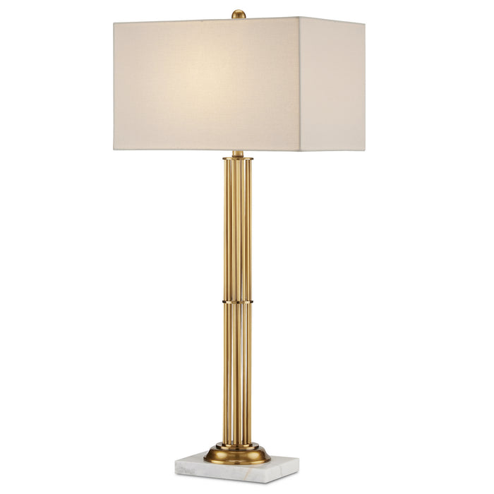 Currey and Company 6000-0808 One Light Table Lamp, Antique Brass/Natural