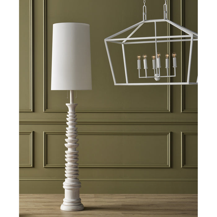 Currey and Company 8000-0112 Two Light Floor Lamp, Whitewash