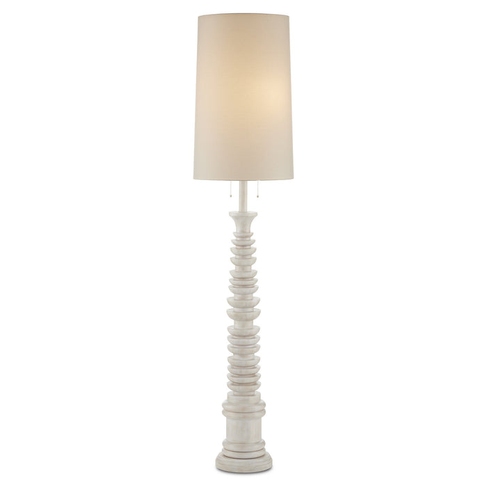 Currey and Company 8000-0112 Two Light Floor Lamp, Whitewash
