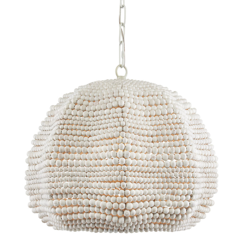 Currey and Company 9000-0864 One Light Pendant, White/Whitewash