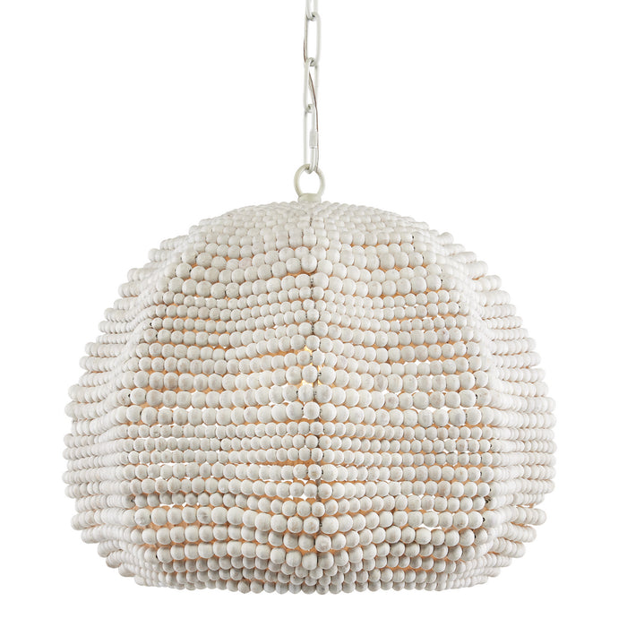 Currey and Company 9000-0864 One Light Pendant, White/Whitewash