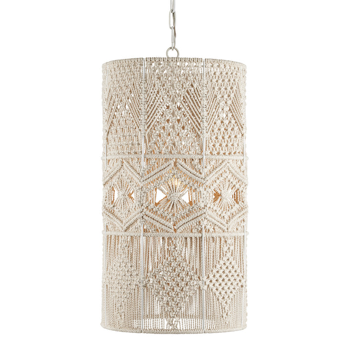 Currey and Company 9000-0916 One Light Pendant, Natural/Whitewash