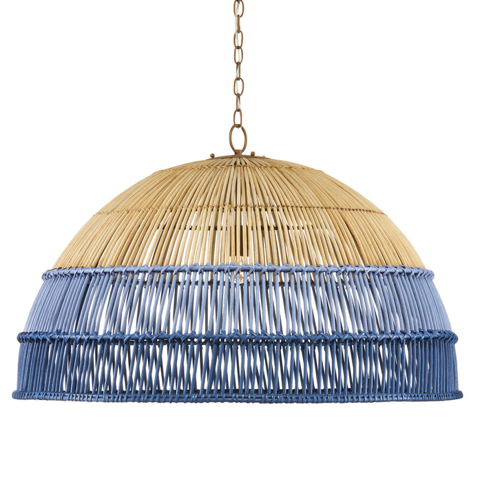 Currey and Company 9000-0924 One Light Pendant, Khaki/Cornflower Blue/Bluebonnet