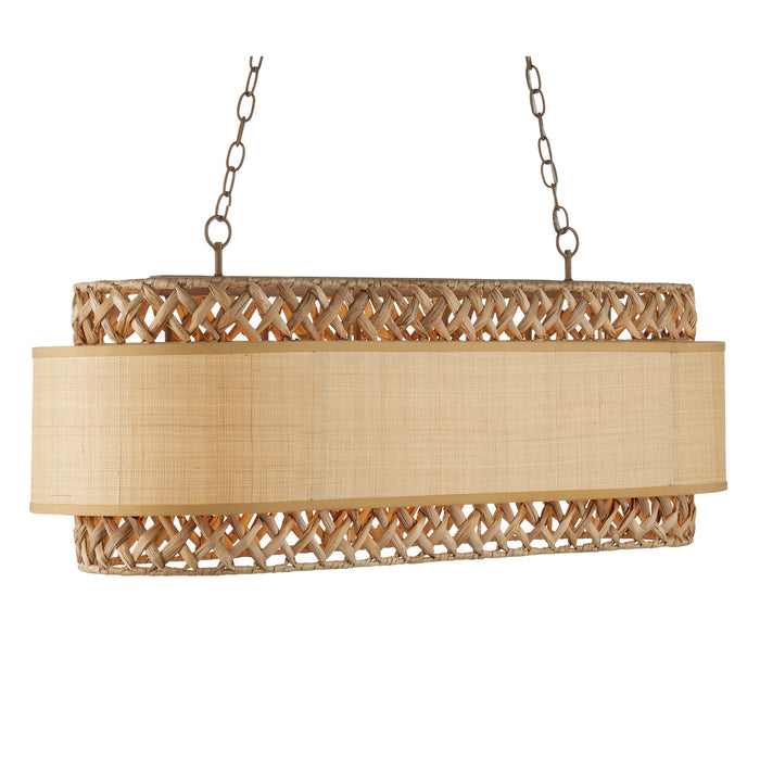Currey and Company 9000-0927 Six Light Chandelier, Khaki/Natural