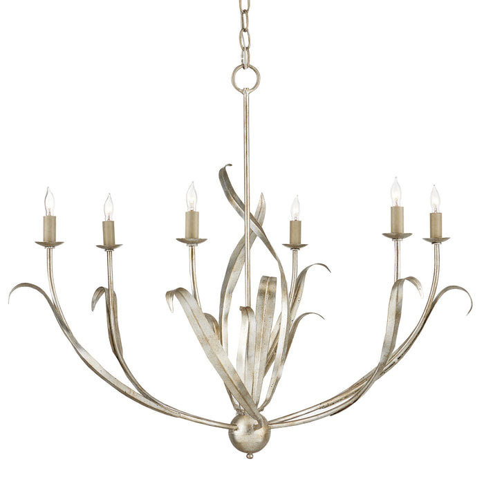 Currey and Company 9000-0931 Six Light Chandelier, Silver Granello
