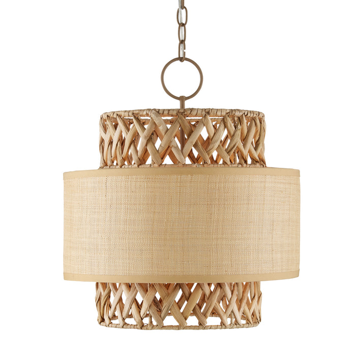 Currey and Company 9000-0926 Four Light Pendant, Khaki/Natural