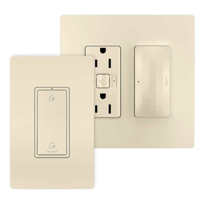 Legrand WNRH15KITLA Outlet Kit With H/A Switch, Light Almond