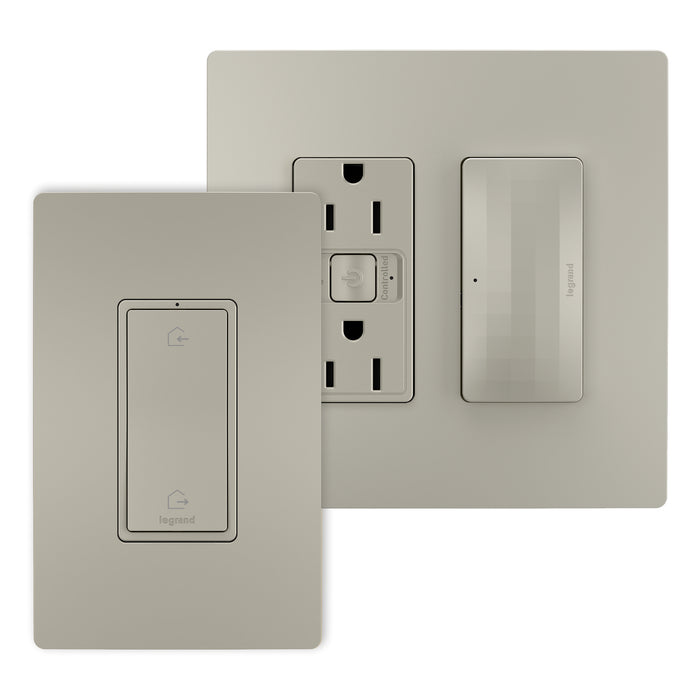 Legrand WNRH15KITNI Outlet Kit With H/A Switch, Nickel
