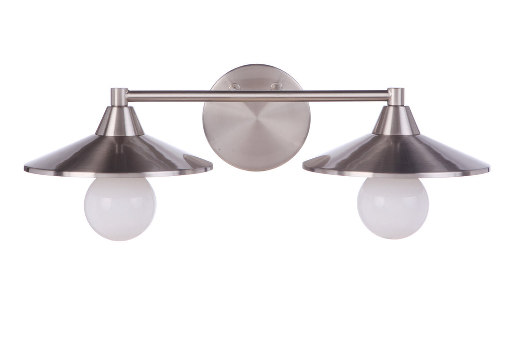 Craftmade 12519BNK2 Two Light Vanity, Brushed Polished Nickel