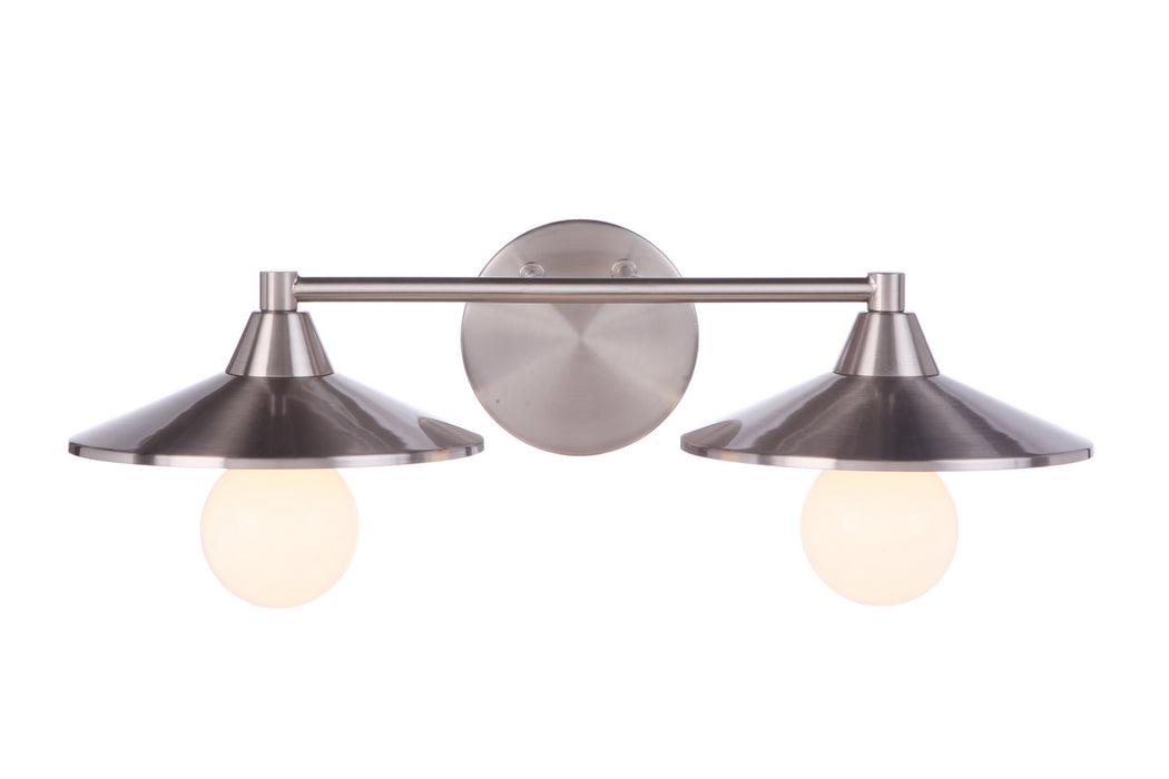 Craftmade 12519BNK2 Two Light Vanity, Brushed Polished Nickel