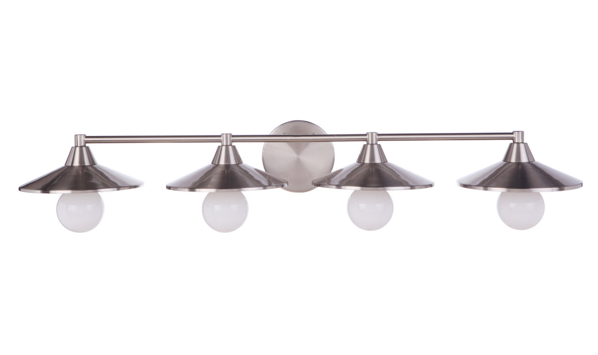 Craftmade 12537BNK4 Four Light Vanity, Brushed Polished Nickel