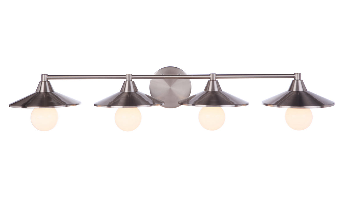 Craftmade 12537BNK4 Four Light Vanity, Brushed Polished Nickel