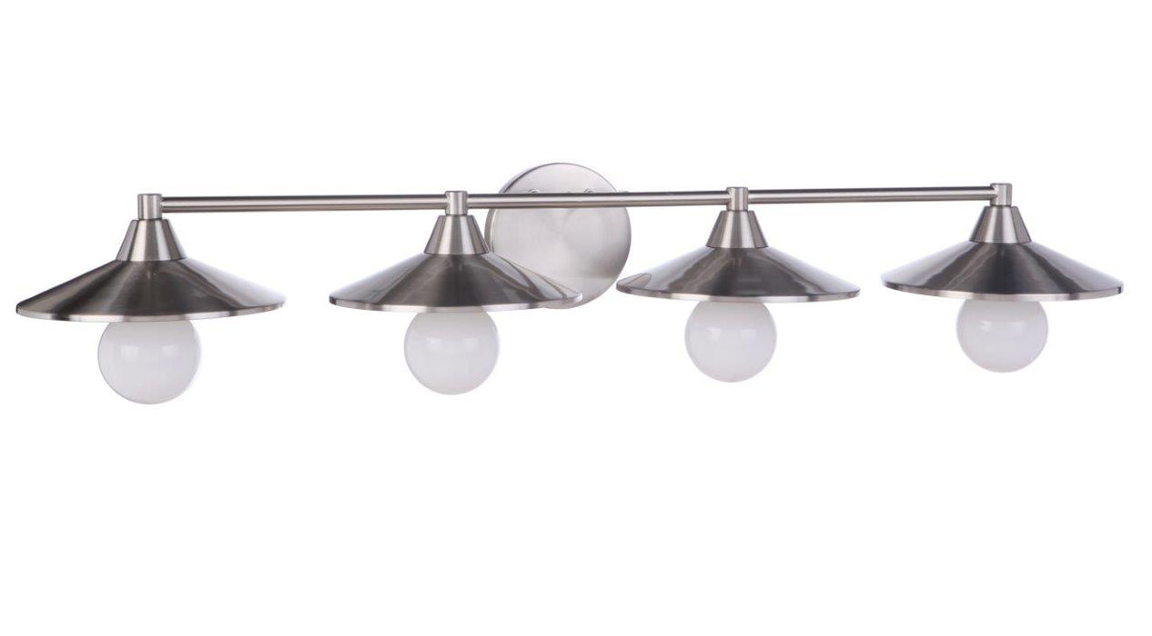 Craftmade 12537BNK4 Four Light Vanity, Brushed Polished Nickel