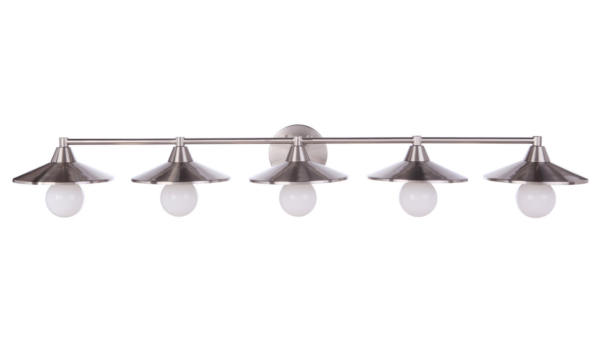 Craftmade 12546BNK5 Five Light Vanity, Brushed Polished Nickel
