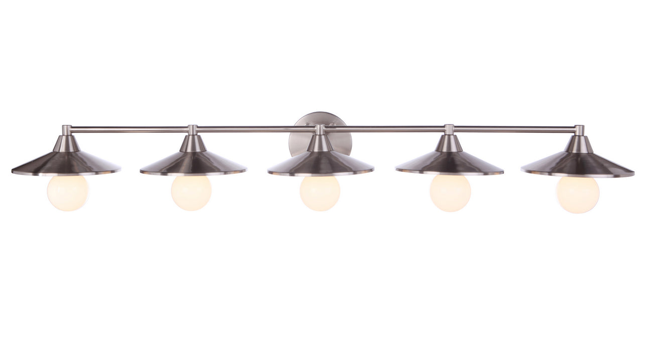 Craftmade 12546BNK5 Five Light Vanity, Brushed Polished Nickel