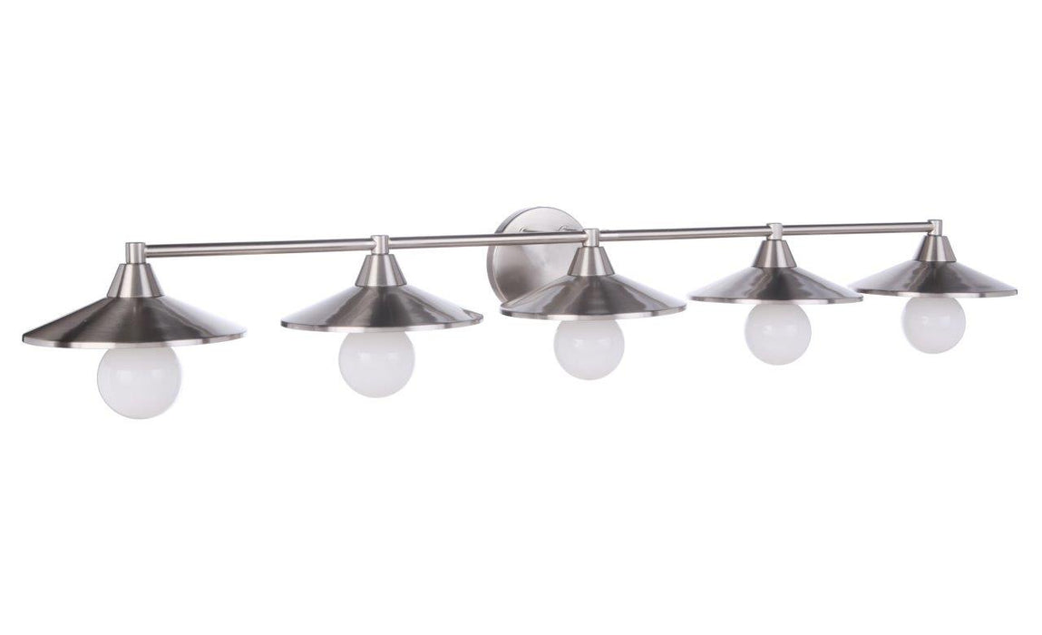 Craftmade 12546BNK5 Five Light Vanity, Brushed Polished Nickel