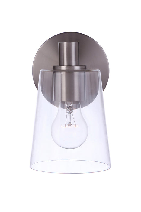 Craftmade 12605BNK1 One Light Wall Sconce, Brushed Polished Nickel