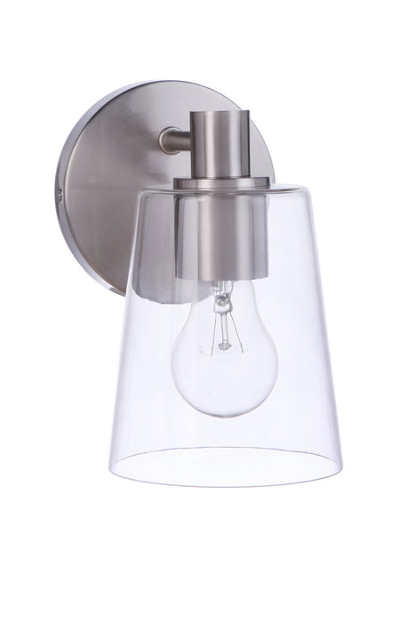 Craftmade 12605BNK1 One Light Wall Sconce, Brushed Polished Nickel