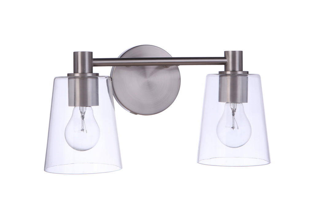 Craftmade 12615BNK2 Two Light Vanity, Brushed Polished Nickel