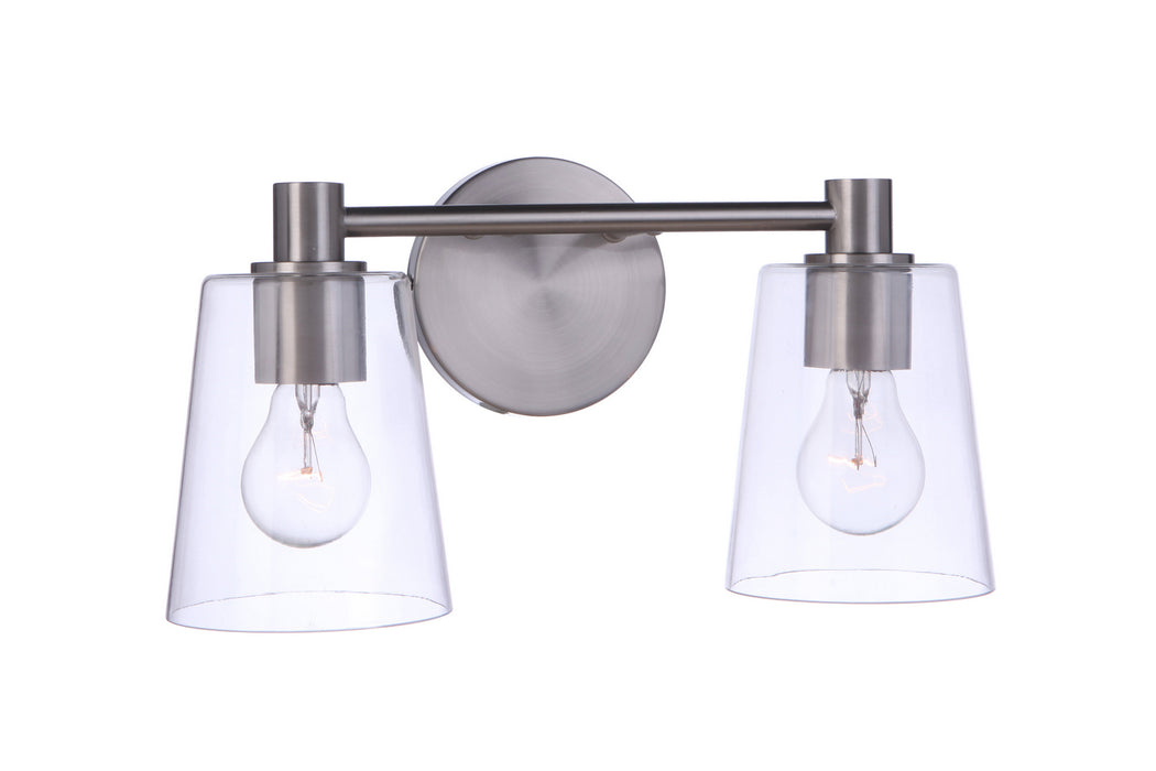 Craftmade 12615BNK2 Two Light Vanity, Brushed Polished Nickel