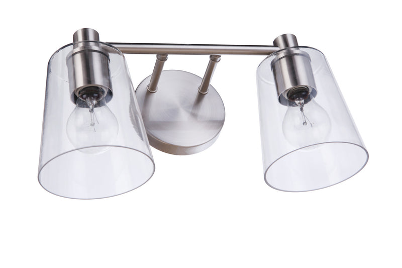 Craftmade 12615BNK2 Two Light Vanity, Brushed Polished Nickel