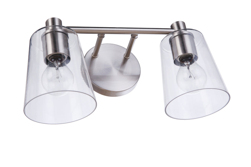 Craftmade 12615BNK2 Two Light Vanity, Brushed Polished Nickel