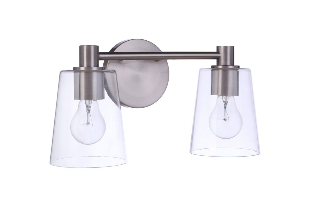 Craftmade 12615BNK2 Two Light Vanity, Brushed Polished Nickel