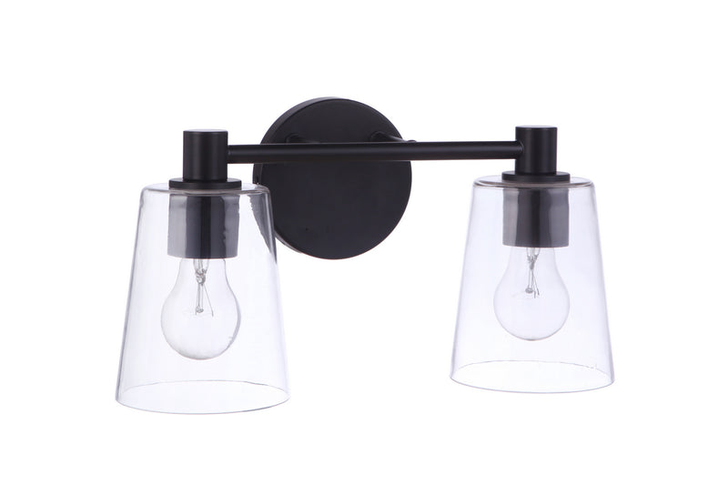 Craftmade 12615FB2 Two Light Vanity, Flat Black
