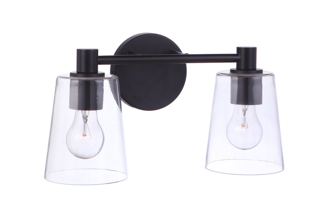 Craftmade 12615FB2 Two Light Vanity, Flat Black
