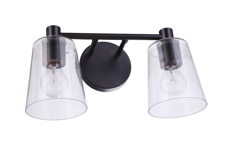 Craftmade 12615FB2 Two Light Vanity, Flat Black