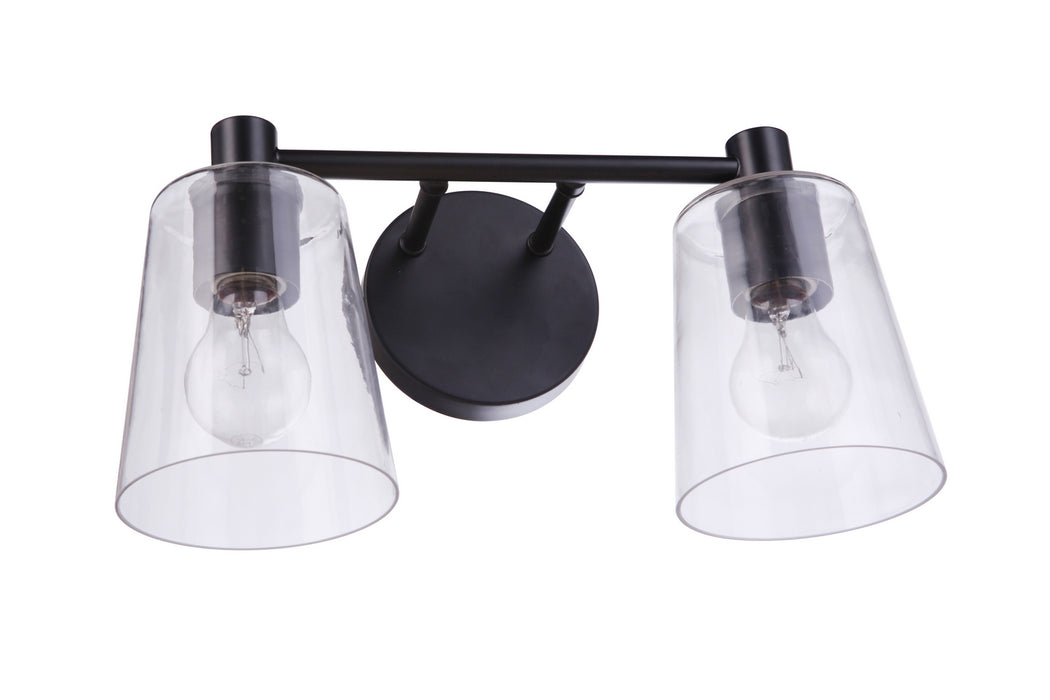 Craftmade 12615FB2 Two Light Vanity, Flat Black