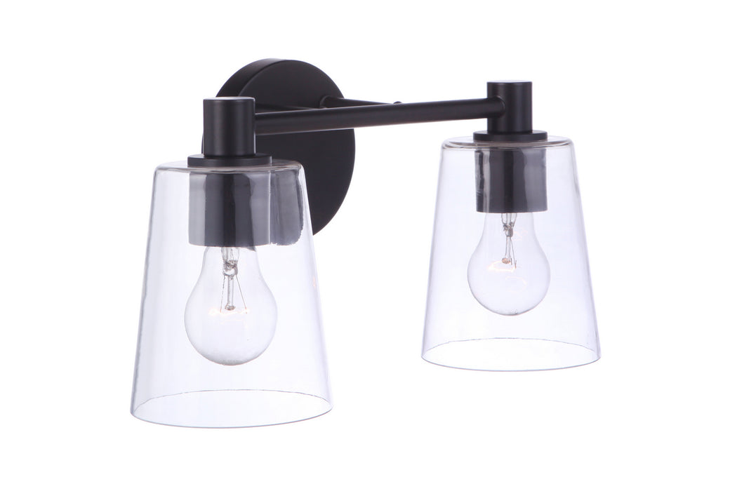 Craftmade 12615FB2 Two Light Vanity, Flat Black