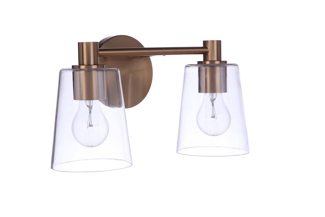 Craftmade 12615SB2 Two Light Vanity, Satin Brass