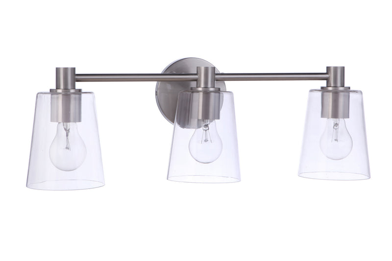 Craftmade 12623BNK3 Three Light Vanity, Brushed Polished Nickel