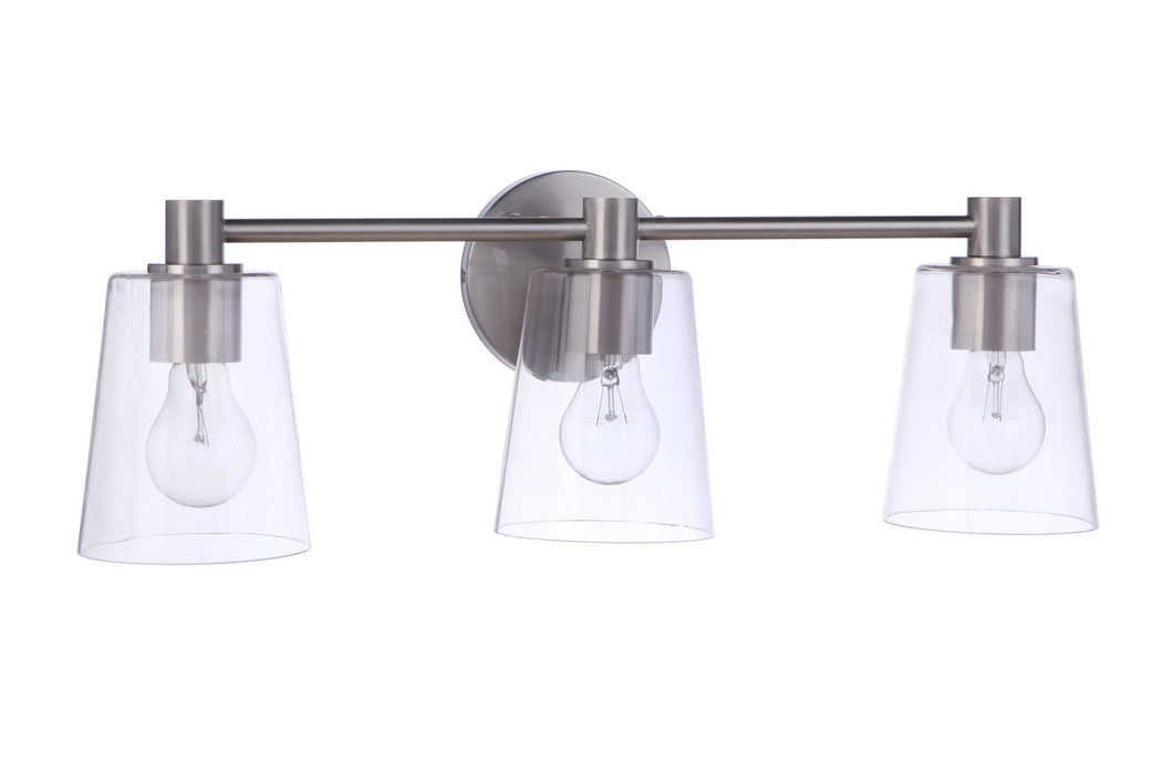 Craftmade 12623BNK3 Three Light Vanity, Brushed Polished Nickel