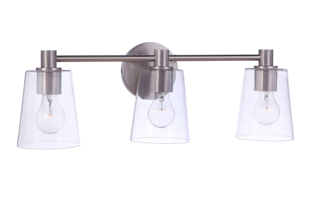 Craftmade 12623BNK3 Three Light Vanity, Brushed Polished Nickel