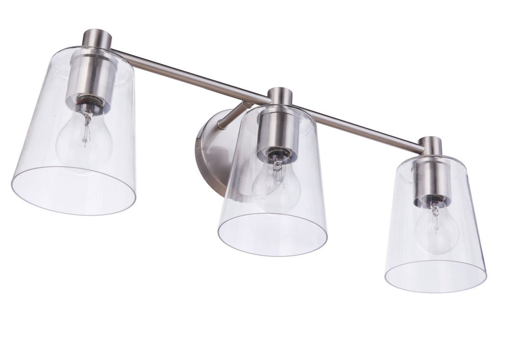 Craftmade 12623BNK3 Three Light Vanity, Brushed Polished Nickel