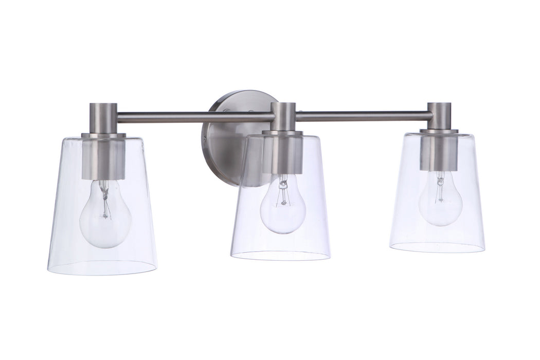 Craftmade 12623BNK3 Three Light Vanity, Brushed Polished Nickel