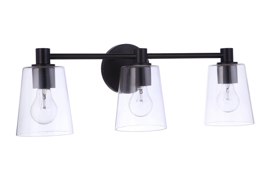 Craftmade 12623FB3 Three Light Vanity, Flat Black