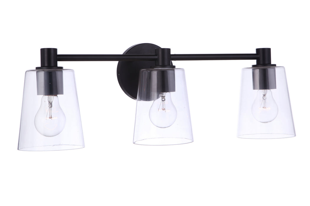 Craftmade 12623FB3 Three Light Vanity, Flat Black