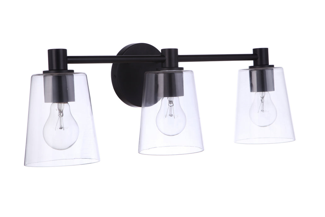 Craftmade 12623FB3 Three Light Vanity, Flat Black