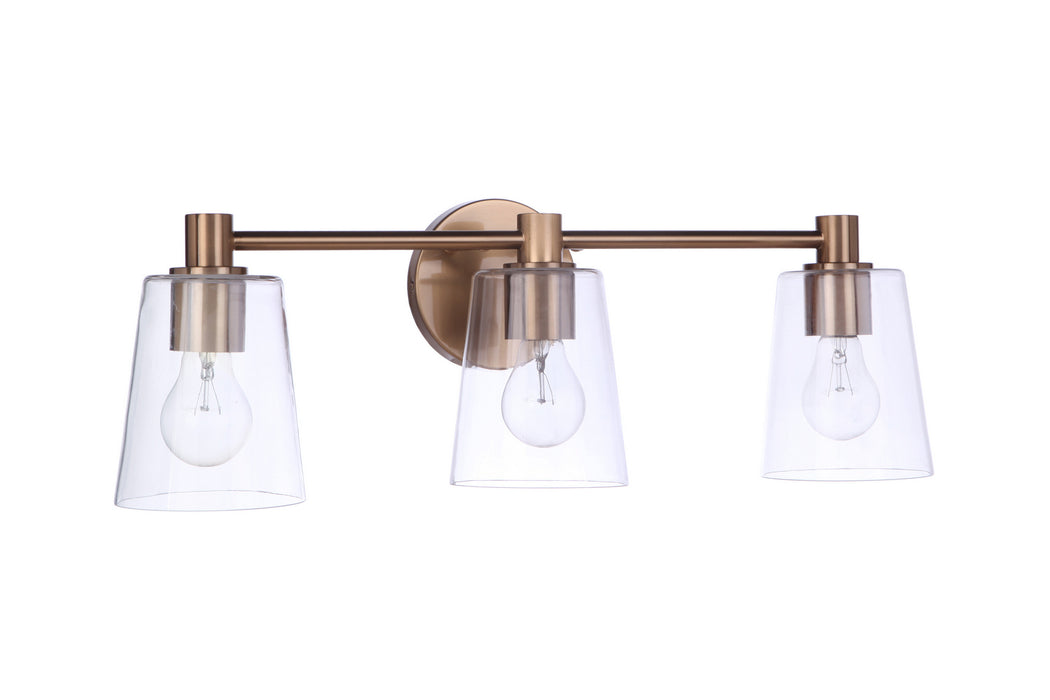 Craftmade 12623SB3 Three Light Vanity, Satin Brass