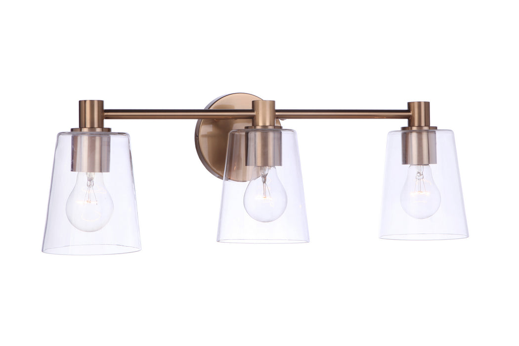 Craftmade 12623SB3 Three Light Vanity, Satin Brass