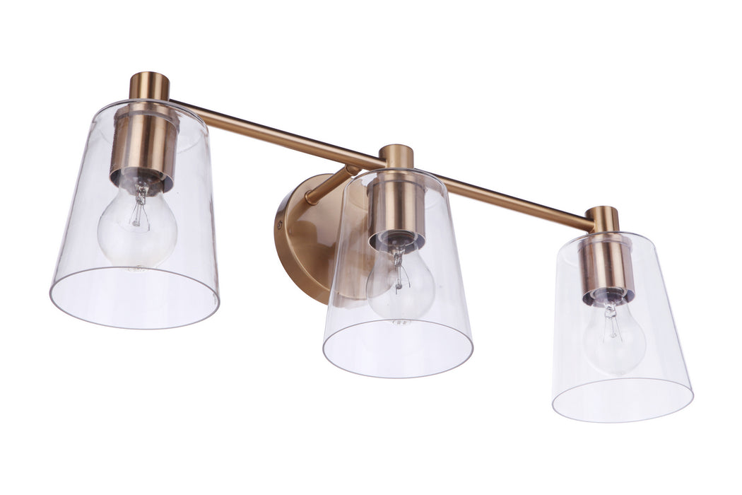 Craftmade 12623SB3 Three Light Vanity, Satin Brass
