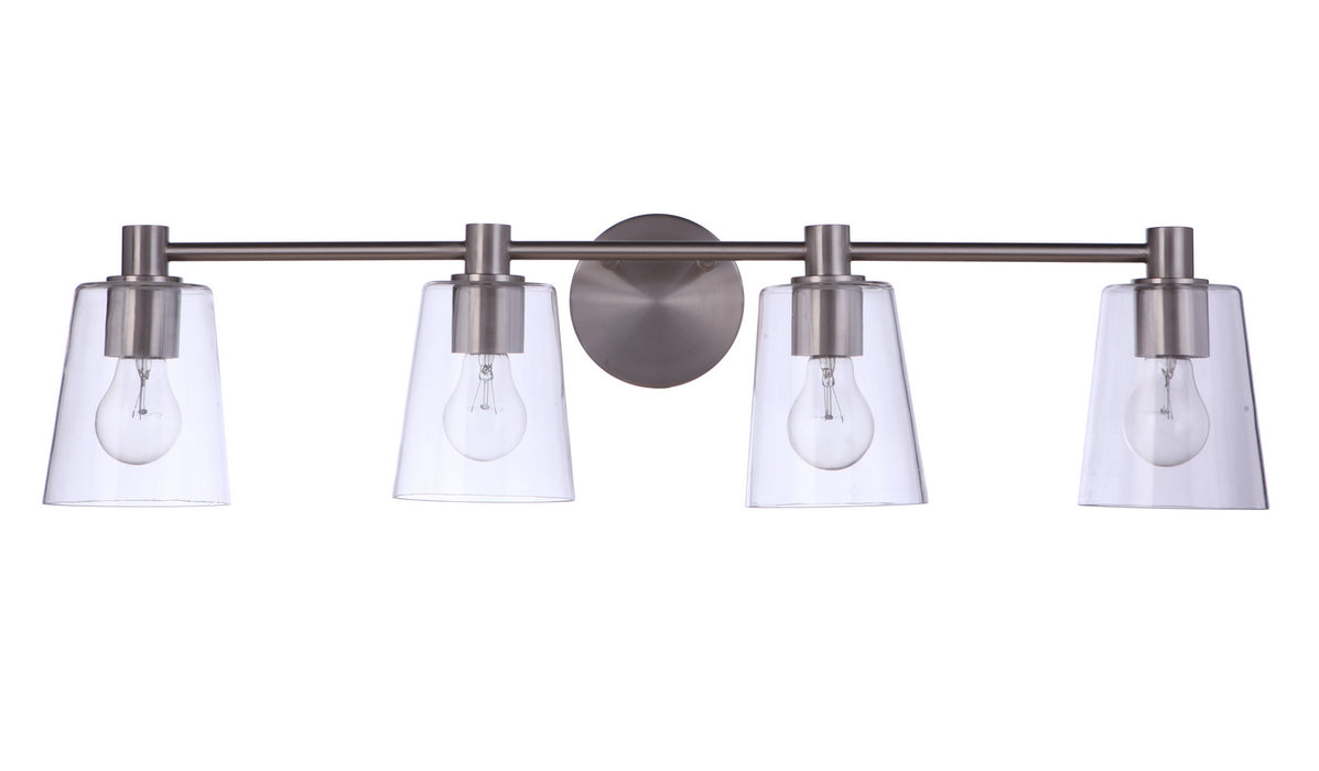 Craftmade 12633BNK4 Four Light Vanity, Brushed Polished Nickel